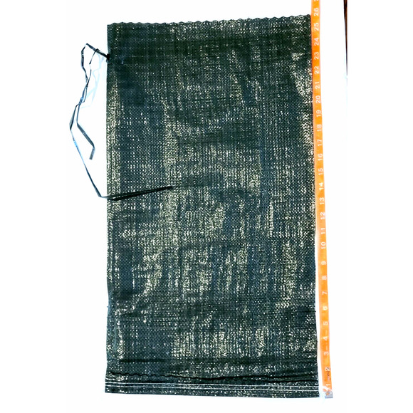 SANDBAGS Military Green Built-In Ties 14x26 Woven Polypropylene Pack of 50 - Picture 1 of 4